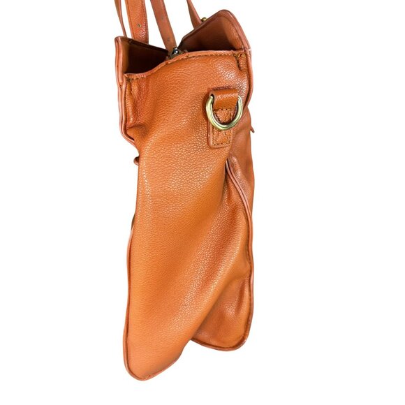 Large ECOSUSI Brown Faux Leather Tote Bag With Zip Pocket & Gold Accents - Picture 10 of 11